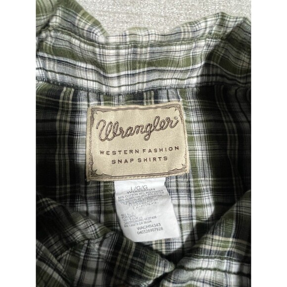 Wrangler Shirt Men’s Large Button Down Plaid Snap Button Long Sleeve Western - Picture 5 of 10